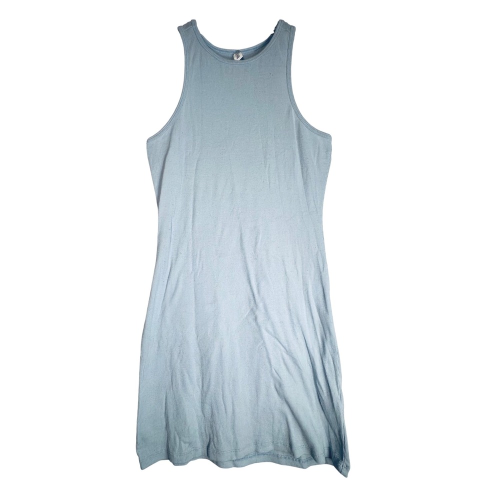 BP Light Blue Ribbed Sleeveless Bodycon Mini Dress XS Crew Neck Racerback Tank